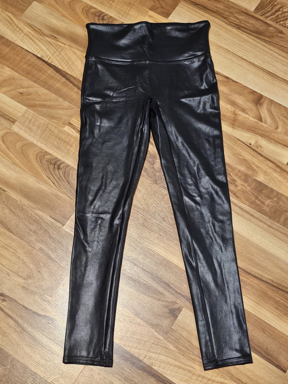 SPANX Faux Leather High-Waist Leggings in Black